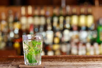Fresh cocktail with gin and mint