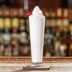 Alcoholic coffee cocktail with cream