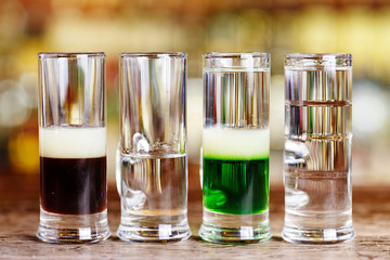 Multilayered alcoholic cocktails