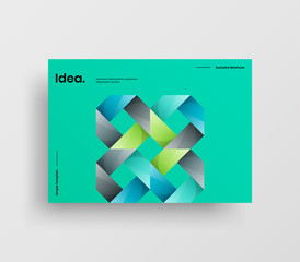 Creative business presentation vector A4 horizontal orientation front page mock up. Modern corporate report cover abstract geometric illustration design layout. Company identity brochure template.