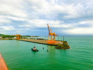 Fototapeta premium Port Limon seaport in Costa Rica from cruoise line