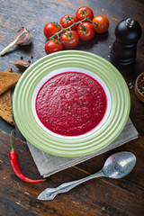 Spicy Homemade Gazpacho Soup Ready to Eat