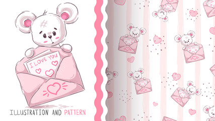 Bear and bear - seamless pattern