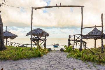 Fototapeta na wymiar Summer house on the Beach in Tanzania