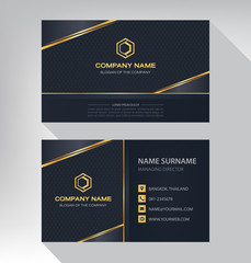 Business card in modern luxury style black and gold color