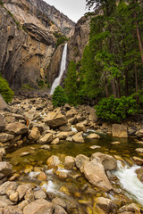 View of the Yosemite Falls in Yosemite National Park, California, USA.