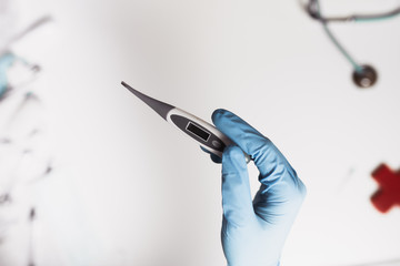 Coronavirus test, thermometer. 2019-nCoV.