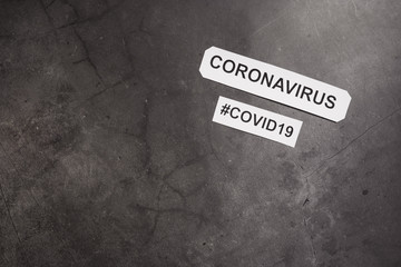 Coronavirus concept. 2019-nCoVid. Dark background, copy space.