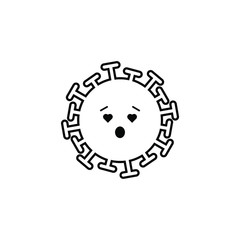 Loved virus border icon on grey background. Emotions. Coronavirus. Black icon