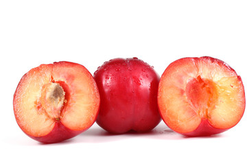 Plum with a halves