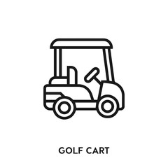 golf cart vector line icon. Simple element illustration. golf cart icon for your design. Can be used for web and mobile.