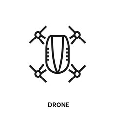drone vector line icon. Simple element illustration. drone icon for your design. Can be used for web and mobile.