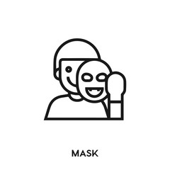 mask vector line icon. Simple element illustration. mask icon for your design. Can be used for web and mobile.