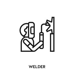 vector line icon. Simple element illustration. welder icon for your design. Can be used for web and mobile.