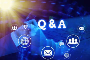 Writing note showing Q And A. Business concept for defined as questions being asked and answers