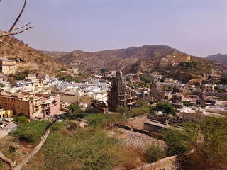 Fototapeta premium Residence area for people beside amer palace in Jaipur, India. .