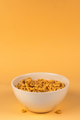 Honey rings cereal box for morning breakfast.