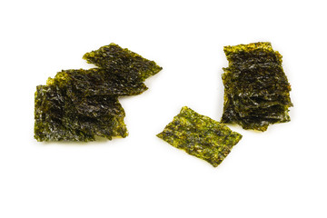 Nori seaweed isolated on white.