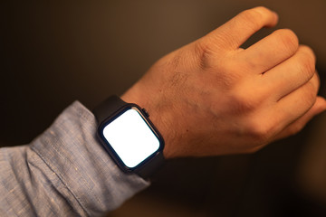 Fototapeta premium smart watch modern on hand