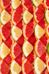 Pomelo and grapefruit slices background.