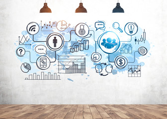 Creative business plan drawing background