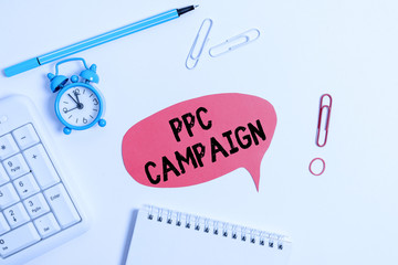 Text sign showing Ppc Campaign. Business photo text use PPC in order to promote their products and...