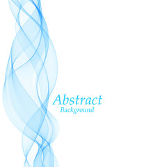 blue abstract wave. vector curved lines. presentation template