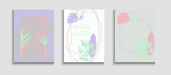 Abstract Elegant Vector Cards Set. Geometric Frame Texture. Noble 