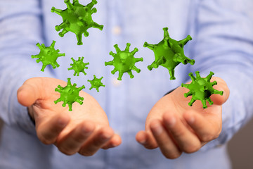 contagious coronavirus pandemic, dangerous virus outbreak 3d.