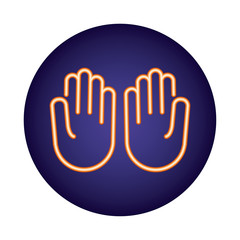 Obraz premium ten hands signal neon light style