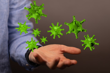 contagious coronavirus pandemic, dangerous virus outbreak 3d.