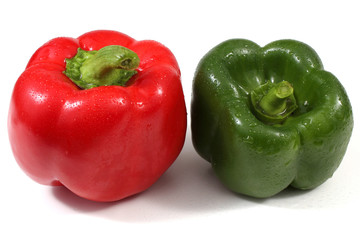 Red and green peppers