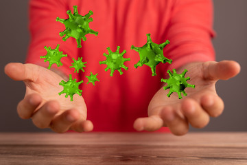 contagious coronavirus pandemic, dangerous virus outbreak 3d.