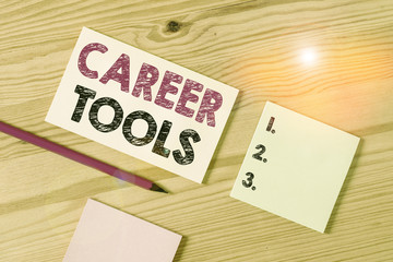 Text sign showing Career Tools. Business photo text the system designed to assist and enhance your...