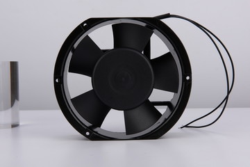 Black CPU fan on white background