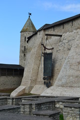 Walls and towers of the Pskov Kremlin. Pskov. Russia.