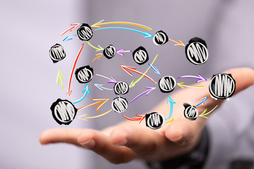 Digital Network and data concept.