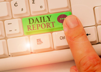 Conceptual hand writing showing Daily Report. Concept meaning document containing information of of...