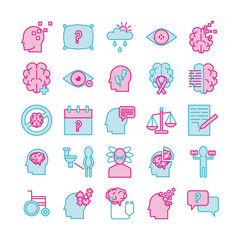 Obraz premium bundle of alzheimer set icons