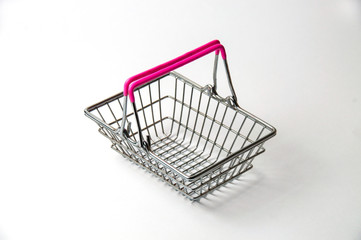 Shopping basket isolated on a white background. Concept discounts, purchase or sale of goods