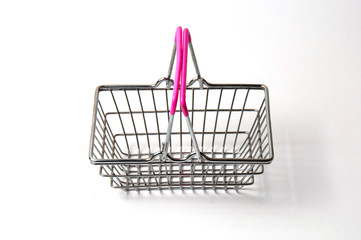 Shopping basket isolated on a white background. Concept discounts, purchase or sale of goods