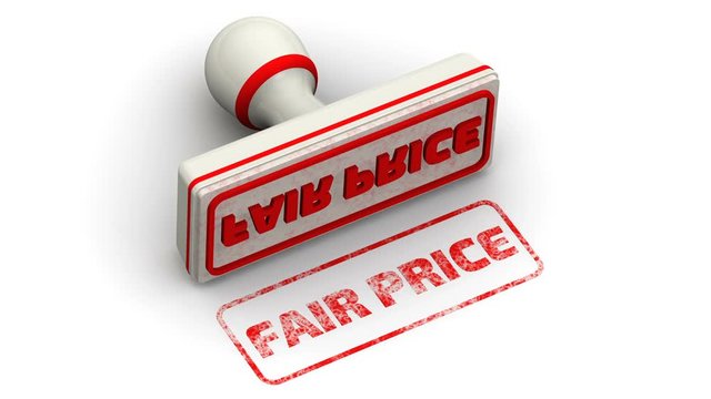 Fair price. The stamp leaves a imprint. The white stamp leaves a red imprint FAIR PRICE on white surface. Footage video