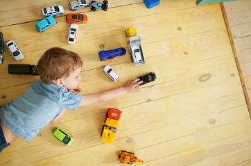boy playing with toys
