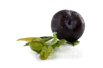 Black plum and leaves
