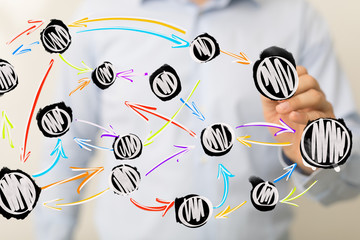 Obraz premium team work connection digital concept .