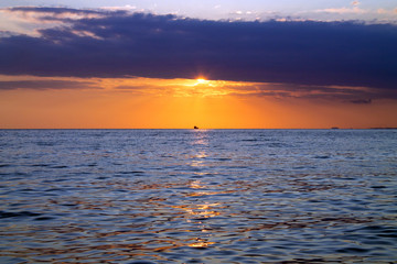 sunset over the sea romantic evening in the tropics