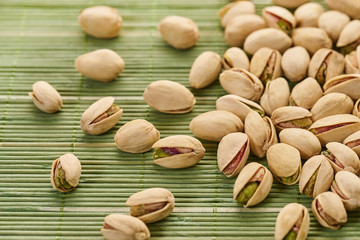fresh pistachios close-up