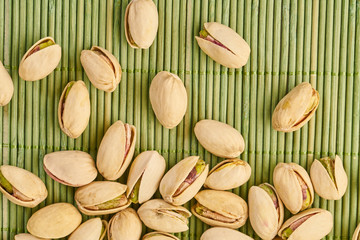 fresh pistachios close-up