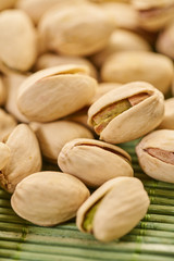 fresh pistachios close-up
