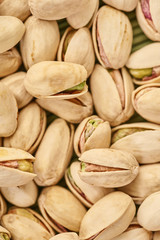 texture of pistachios close-up